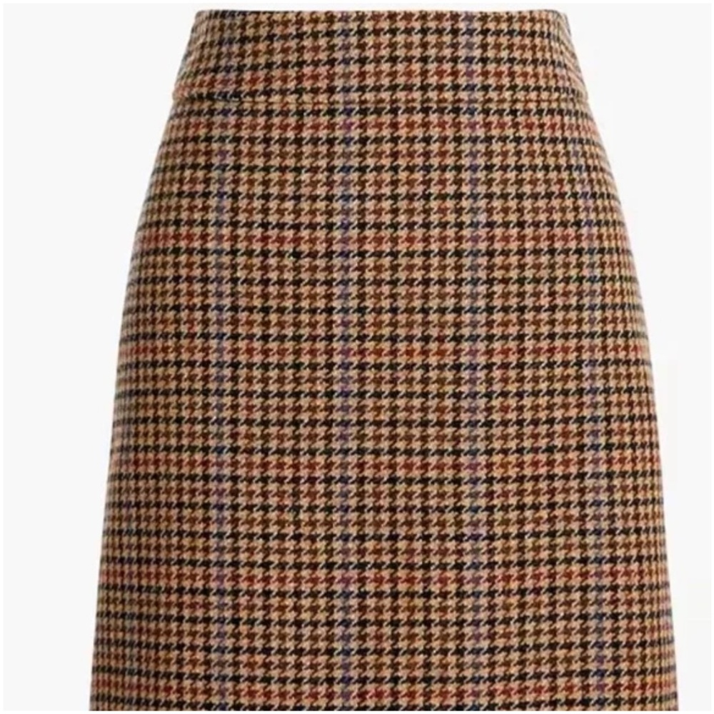 J Crew Factory Houndstooth Wool Skirt